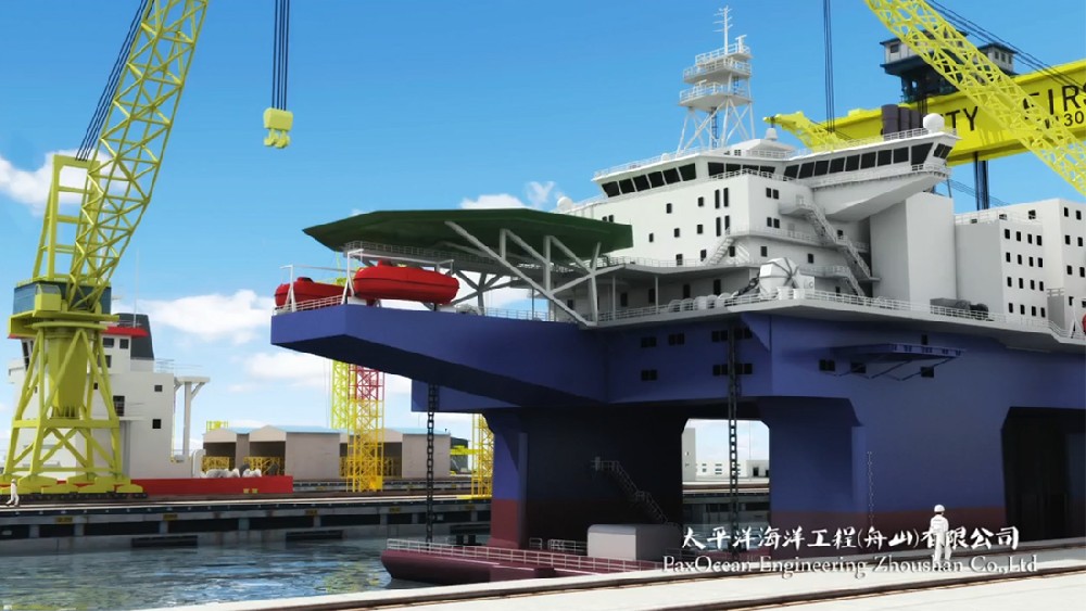 海洋生活平臺建造演示動畫